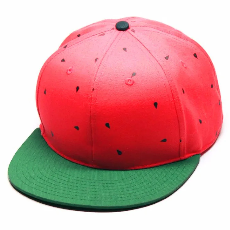 
High Quality Mens Plain Wholesale 6 Panel Cap Snapback Hats Watermelon 
