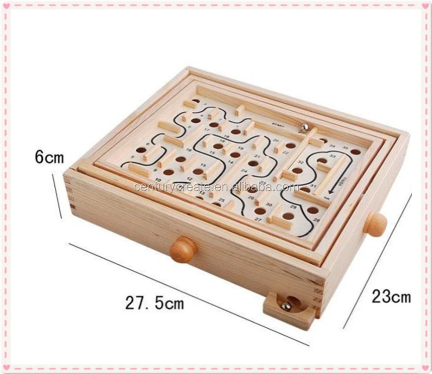 Educational 3D kids balance training Maze toy Wooden Labyrinth Puzzle Game