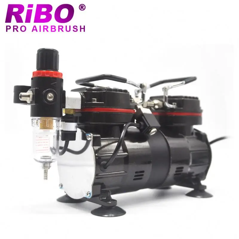 Airbrush system Air Tank Oil-less Design Portable Twin Cylinder Airbrush Compressor kit for walls Themed rooms Airpump Kit