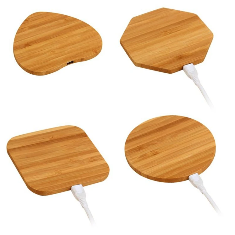 
Bamboo Charger Wood Charger 10W Fast Wireless Charger Pad Qi Standard For All Mobile Phone 