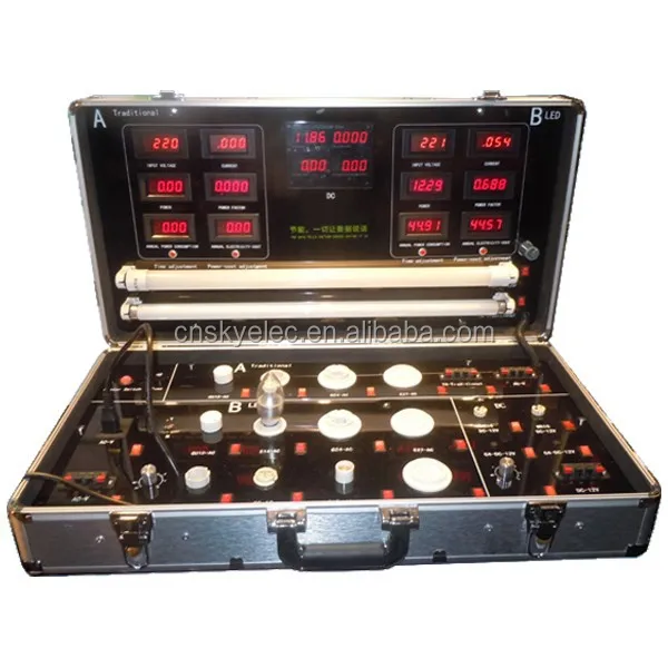 Portable LED lamp tester tube and bulb light testing display suitcase