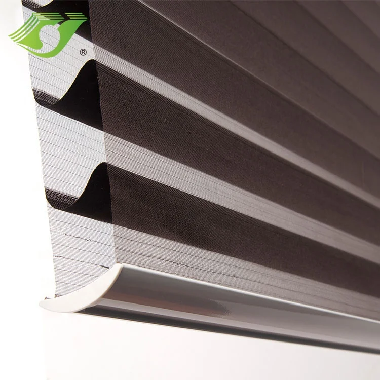 Environment-Friendly Manufacturer Printing Balcony Curtains Motorized Remote Control Shangri-La Horizontal Blinds