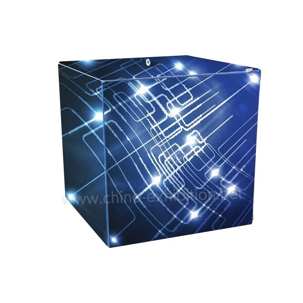 Expo trade show Hanging Tension Fabric LED Cube Display