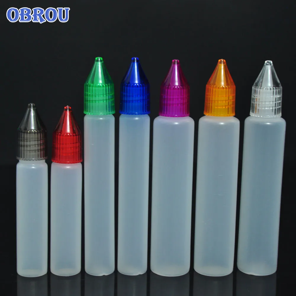 Top quality in stock 10ml 15ml 30ml plastic liquid bottle pe pen shape dropper bottles
