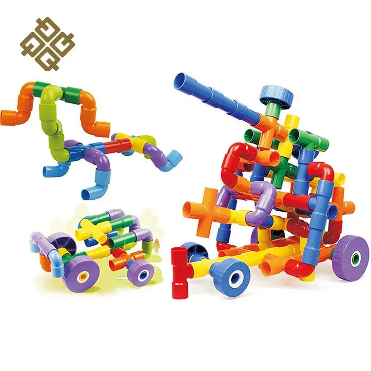 China Yiwu Free Logo Enlightenment Intelligence Development Nice Tube Child Plastic Building Blocks Toys