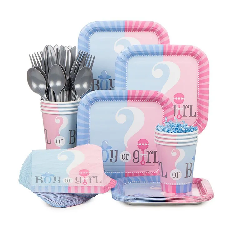 Столовые приборы Nicro обеденная посуда чашки столовые салфетки для будущей мамы набор одноразовой бумажной посуды мальчиков и