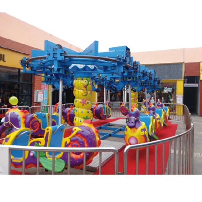 Luxury kids outdoor train coin operated kiddie carousel horse ride