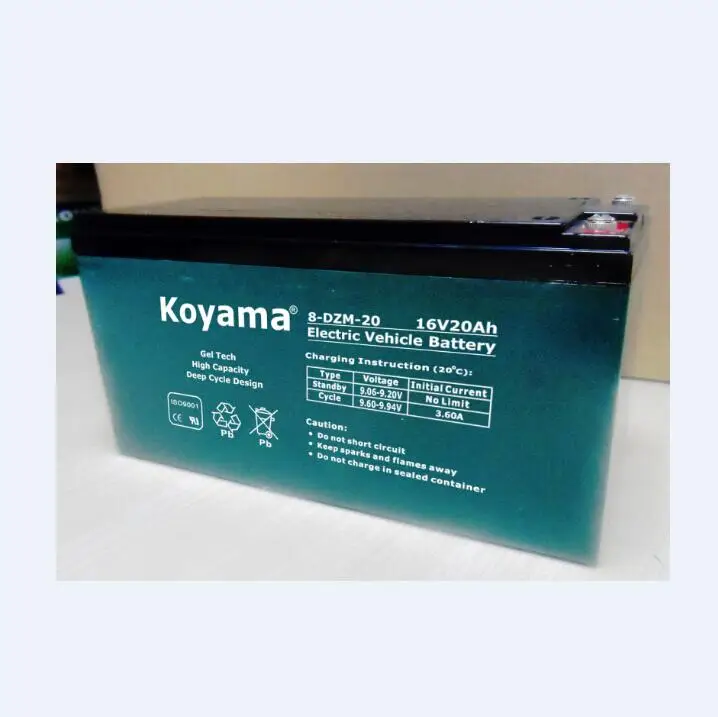 16V 20Ah Electric Bicycle GEL Battery 8-DZM-20 golf cart battery