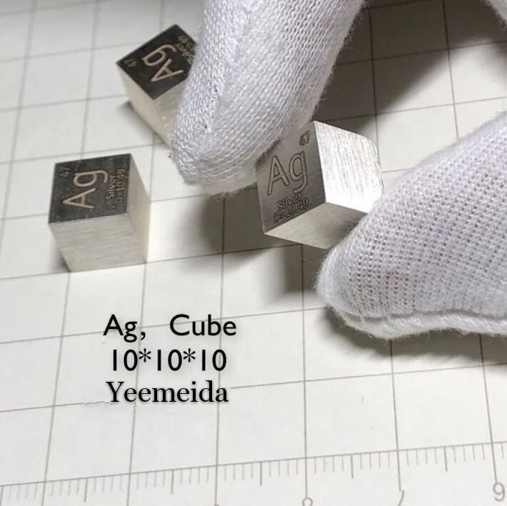 Поставка серебро (Ag) металла 10 мм кубические Ag10x10x10mm плотность куб для элемент коллекции