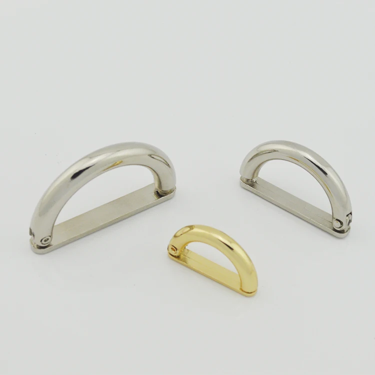 Top selling zinc alloy metal open D ring bag metal spring d ring buckle
