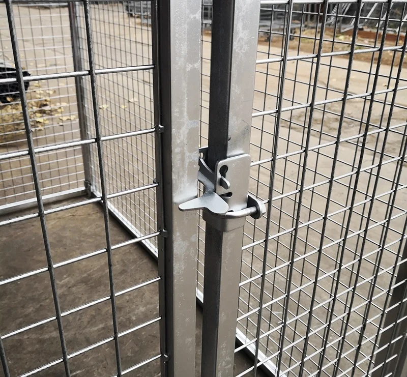 Galvanized steel tube and wire mesh dog kennel with roof Heavy duty outdoor dog run enclosure
