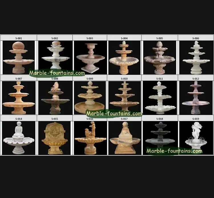 3 tier water fountain natural stone carved round garden water fountains outdoor