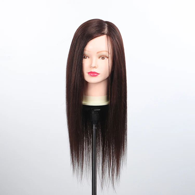 
popular teaching mannequin head animal hair and synthetic hair mixture 
