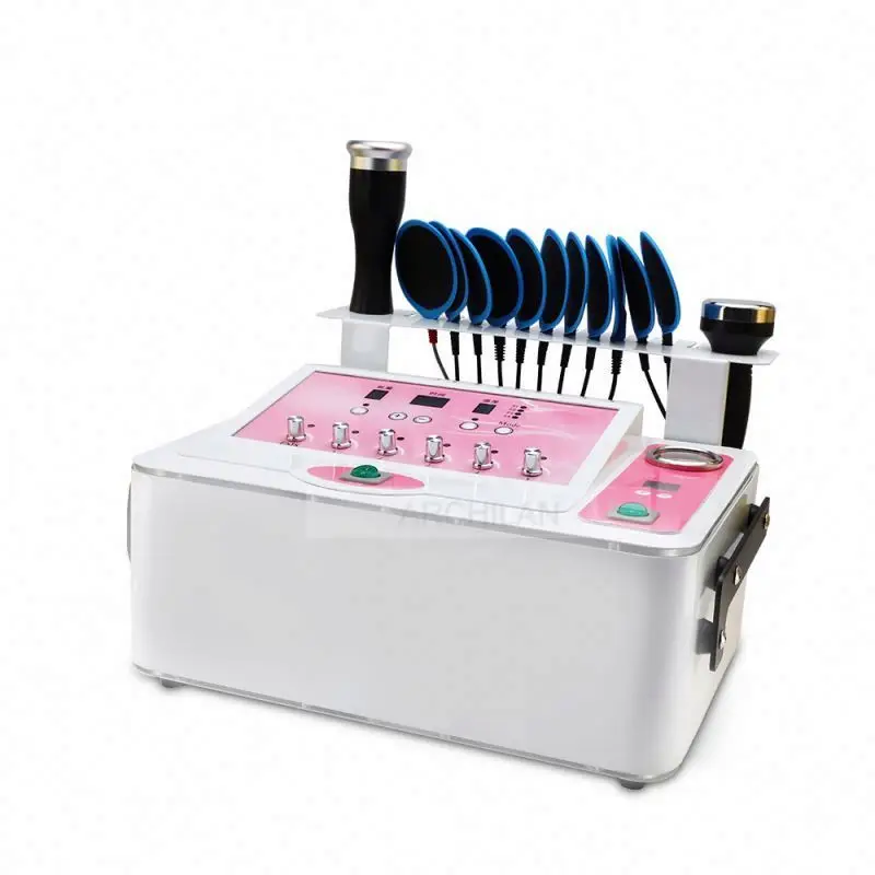 3in1 Ultrasonic cure ems beauty instrument lymphatic drainage vacuum therapy machine