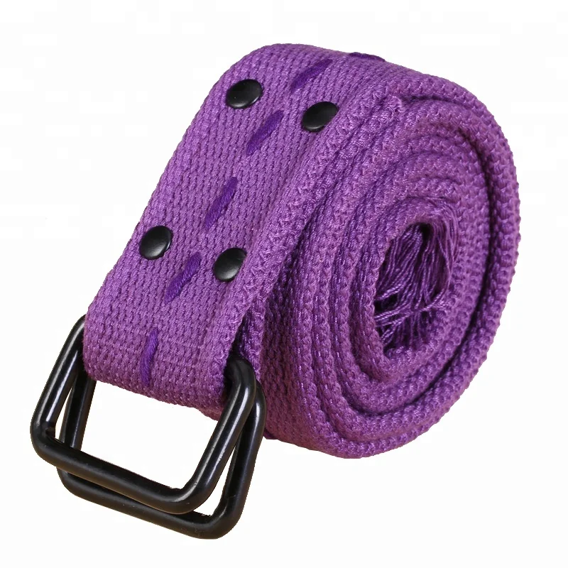  Retro Colorful Double D-ring Metal Buckle Fabric