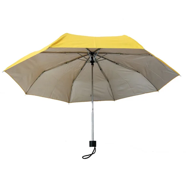 folding yellow umbrella cheap umbrella 3 fold promotion Low price umbrella with custom logo