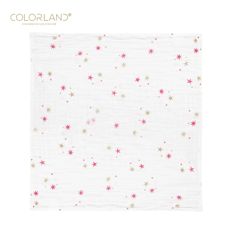 COLORLAND bamboo organic cotton blanket set baby muslin swaddle blanket