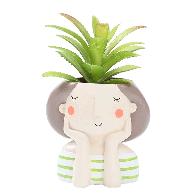 Roogo милые каучуковые цветочные горшки для девочек для мясистых растений