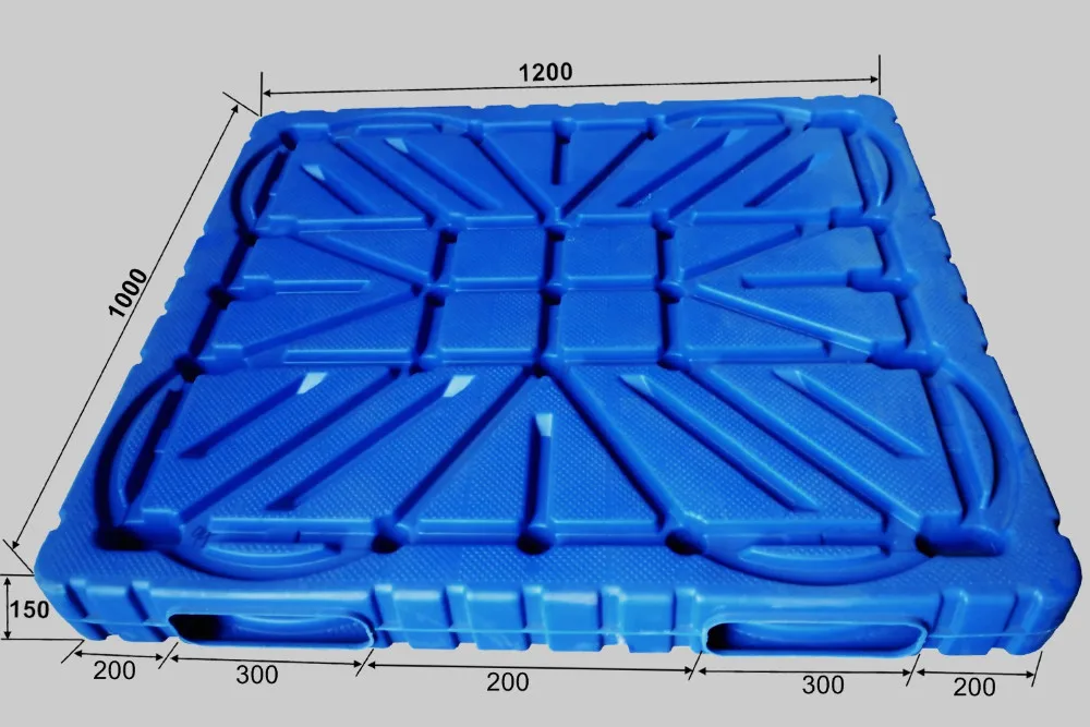 1211 Heavy Duty Blow Molding Pallet Plastic Double Faced 4-WAY plastic pallets with sides