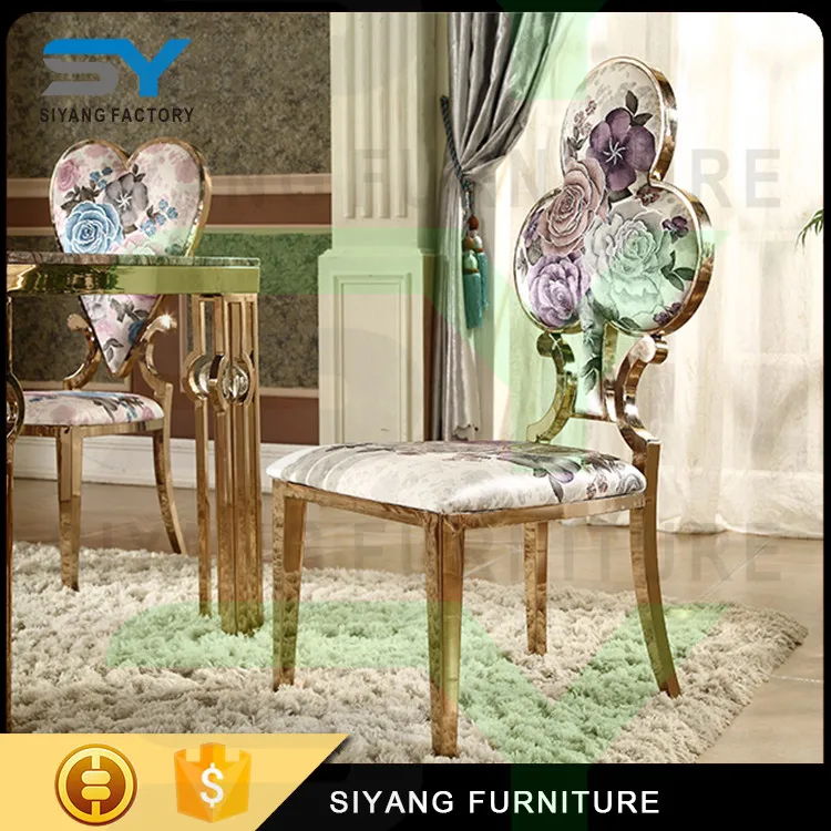 Red Velor Chair with Stainless Steel Band Base from Lecong Factory for Sale CY005