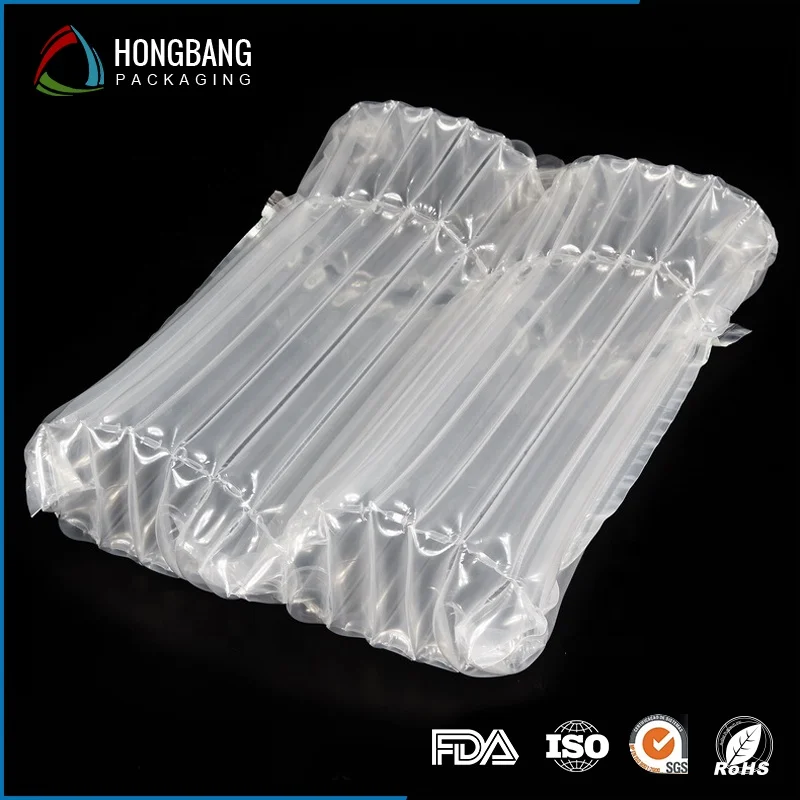 Transparent wine bottle protector inflatable plastic air bag packaging for two/three bottles