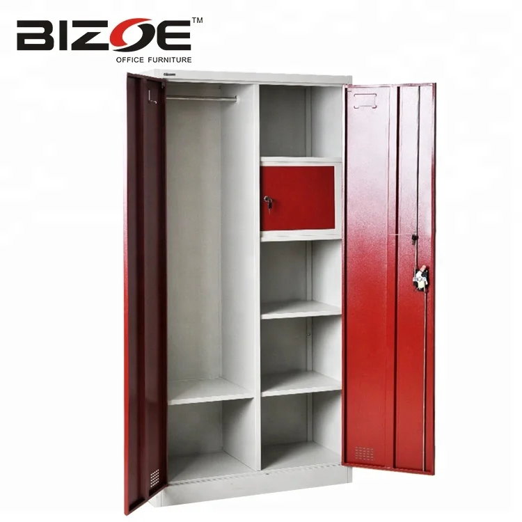 Metal 2 door lockable cupboard with shelves steel file Bedroom 2 door steel godrej high quality different colour steel almirah