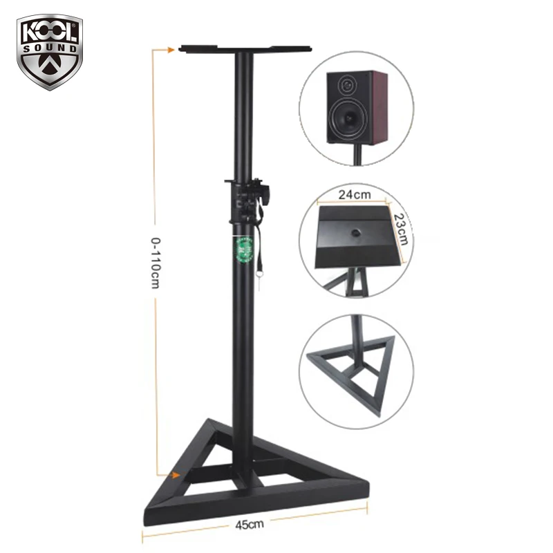 KOOL SOUND metal black speaker adjustable surround professional box monitor-speaker-stand on the stage