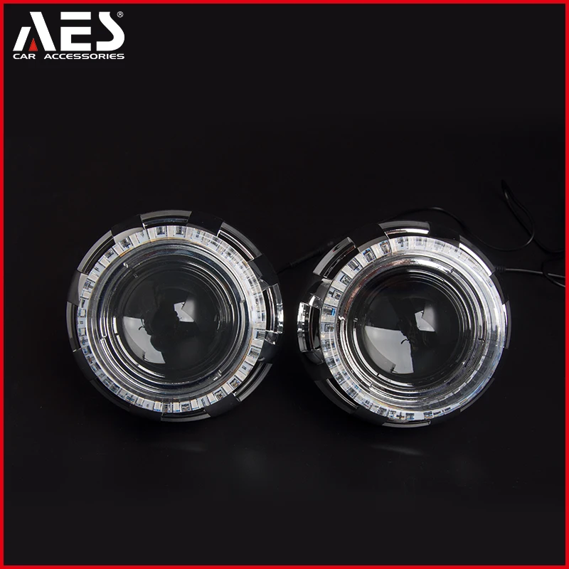AES Hot Sale hid projector lens bi xenon headlight app control LED angel eyes ring