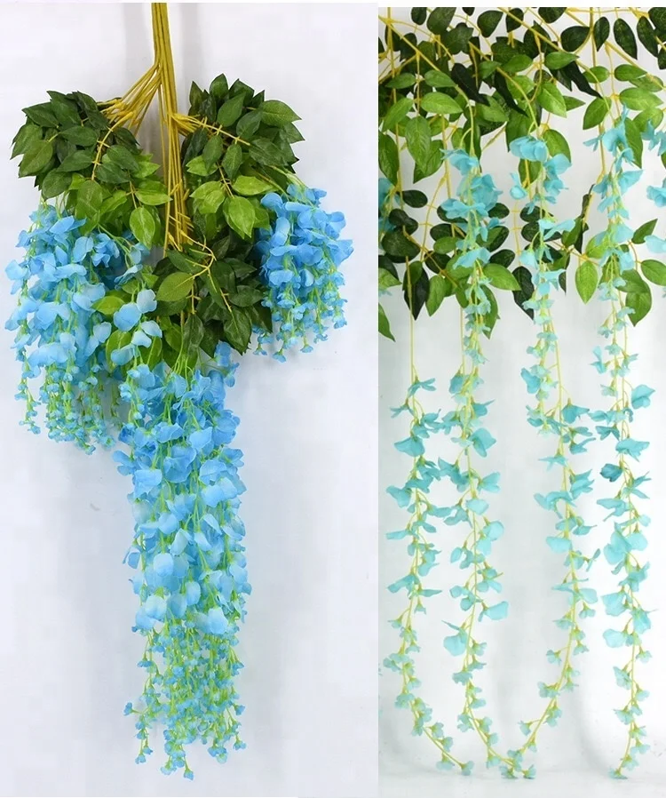 2022 New high quality Wholesale Artificial Wisteria Flowers Hanging Silk Wisteria Decorate