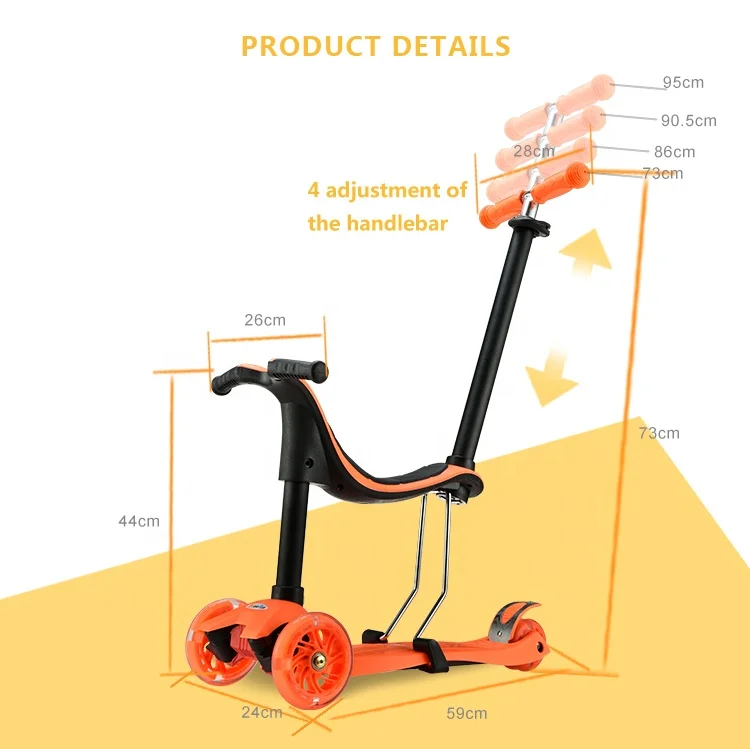 Best Sale Toys 4 in 1 Ride on Seat Kids Kick Scooter 3 Wheel