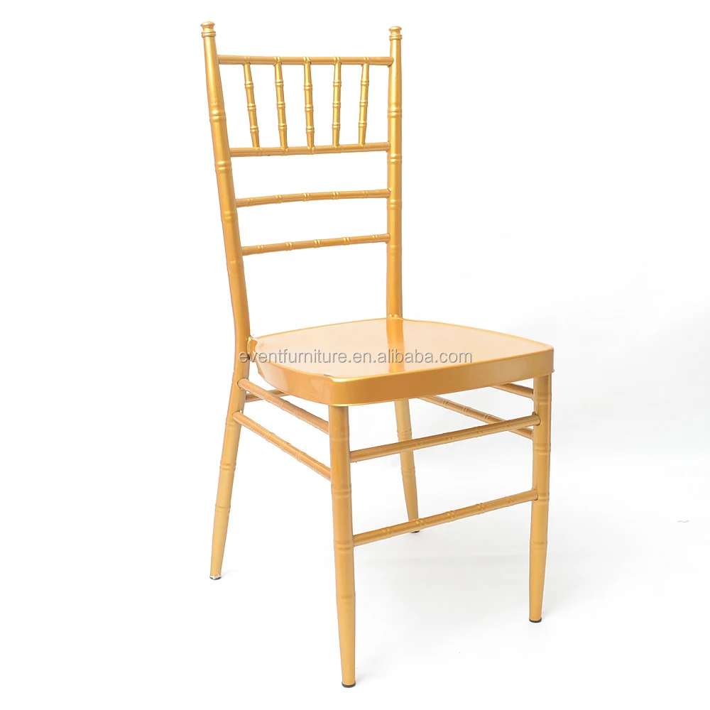 Eventfur cheap ballroom stackable aluminum chiavari steel chair