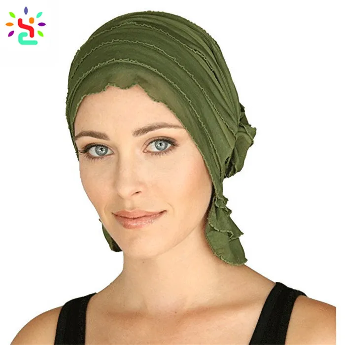 Womens chemo turban custom printed turban hat medical care beanie slouch cancer hats for chemo