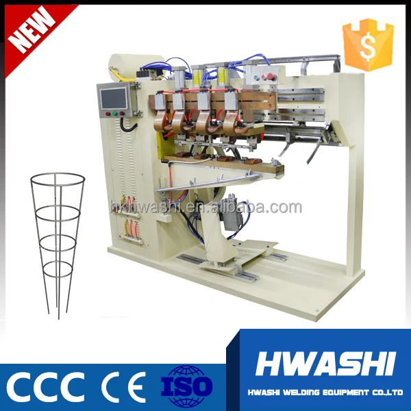 HWASHI Tomato Bracket / Rack Wire Welding Machine , Tomato Support Cage Wire Welders