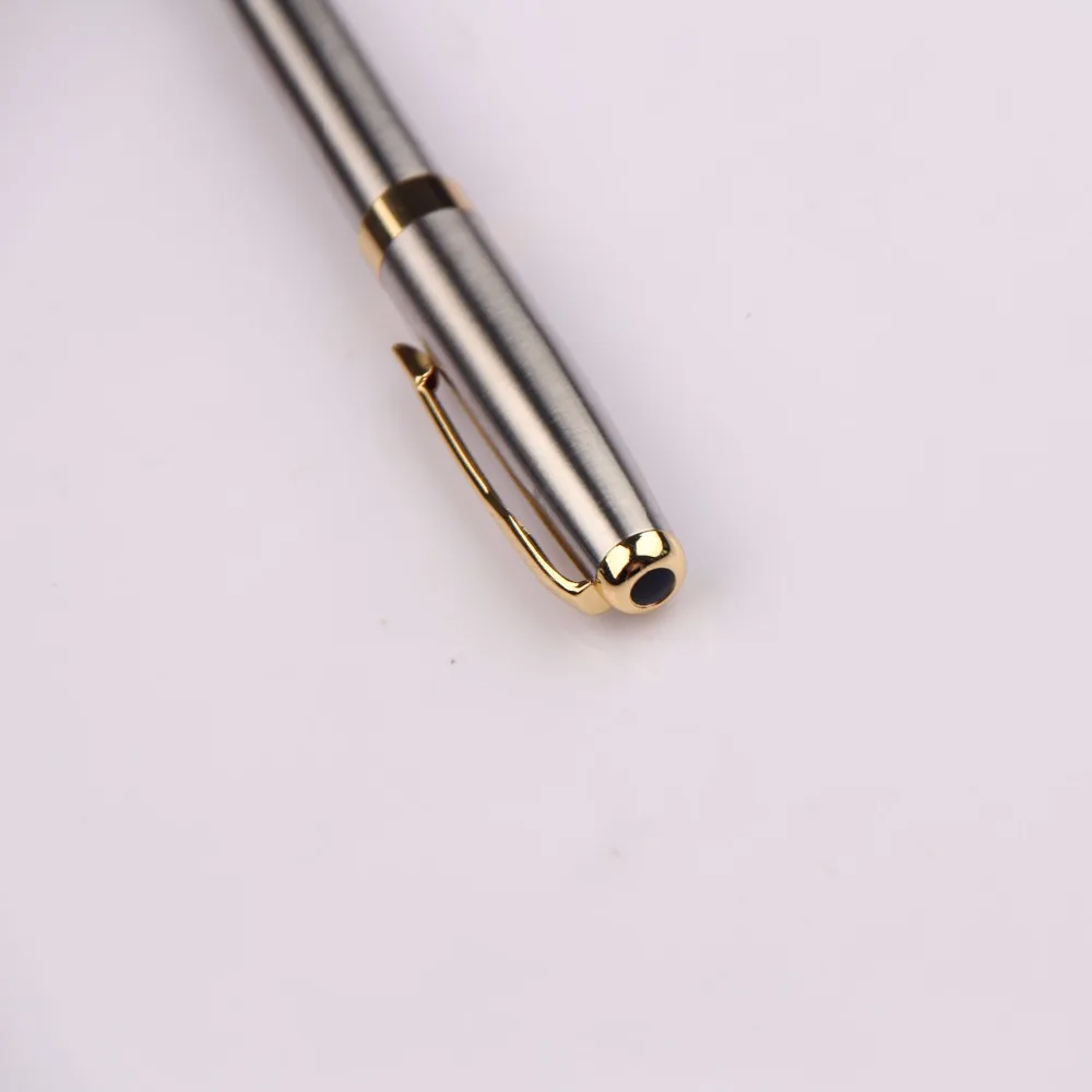 Business promotional silver  color metal  ballpoint pen metal gift pen with clip