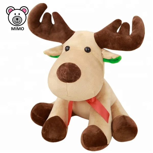 Fashion Xmas Gift Plush Deer Moose Toy With Hoodies Custom Embroider LOGO Soft Elk Toy Stuffed Animal Christmas Reindeer Plush