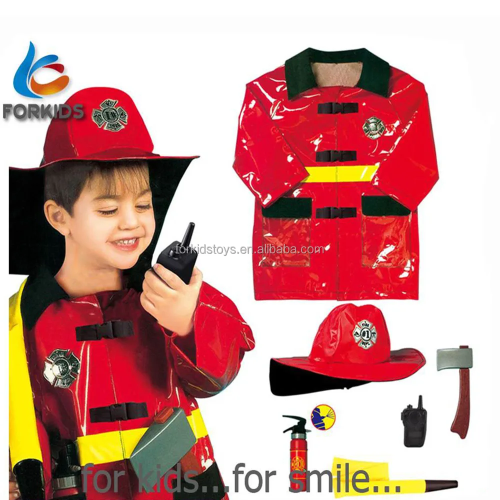 7pcs fireman toy set,children role play costume with working walkie talkie