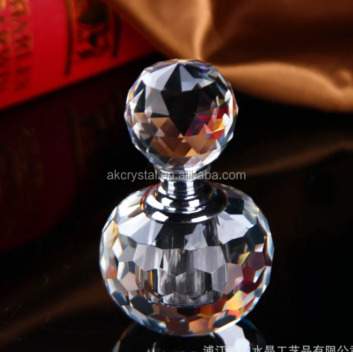 Оптовая продажа стеклянный флакон для парфюма с прозрачной алмазной крышкой в форме шара