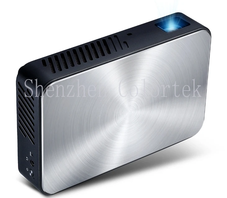 DLP SMART Mobile travel projector with 8,000mAh Battery, 880 lumens brightness full hd better than LCD projector (Silver)