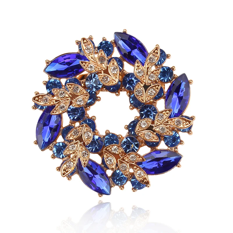 Beautiful Crystal Diamante Floral Garland Flower Brooches in Assorted Colors for Women or Wedding Decoration Jewelry