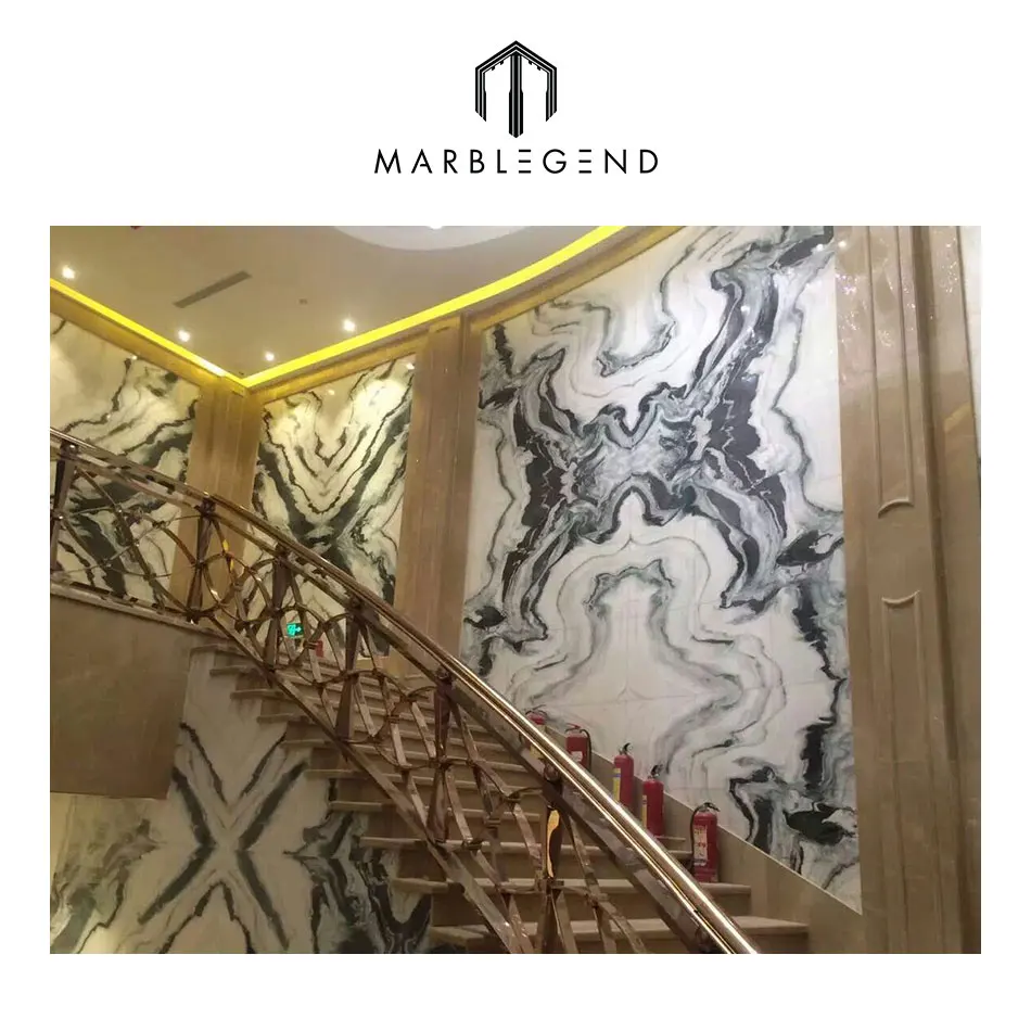 
Perfectly Book Match Black and White Marble Wall Tile 