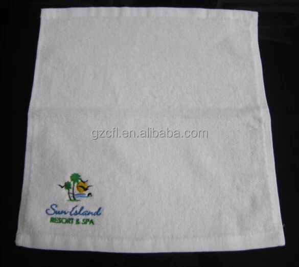 100 cotton plain white hotel towels hand towel with hotel logo,square small face towel