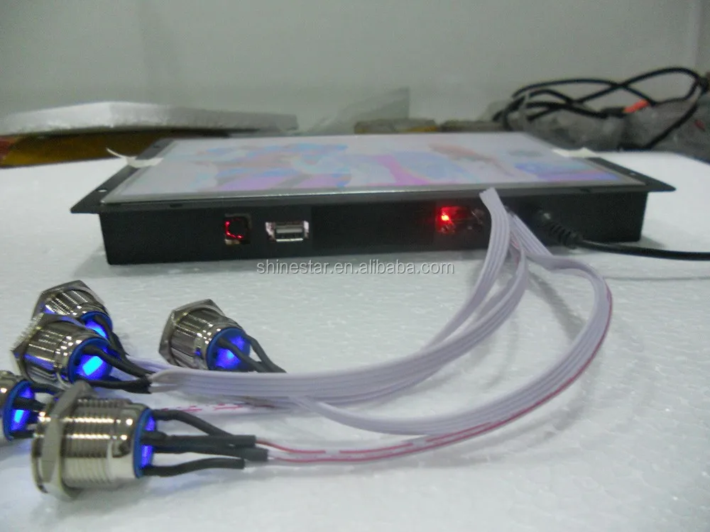 10 inch open frame LCD digital signage video player display with external buttons for advertising