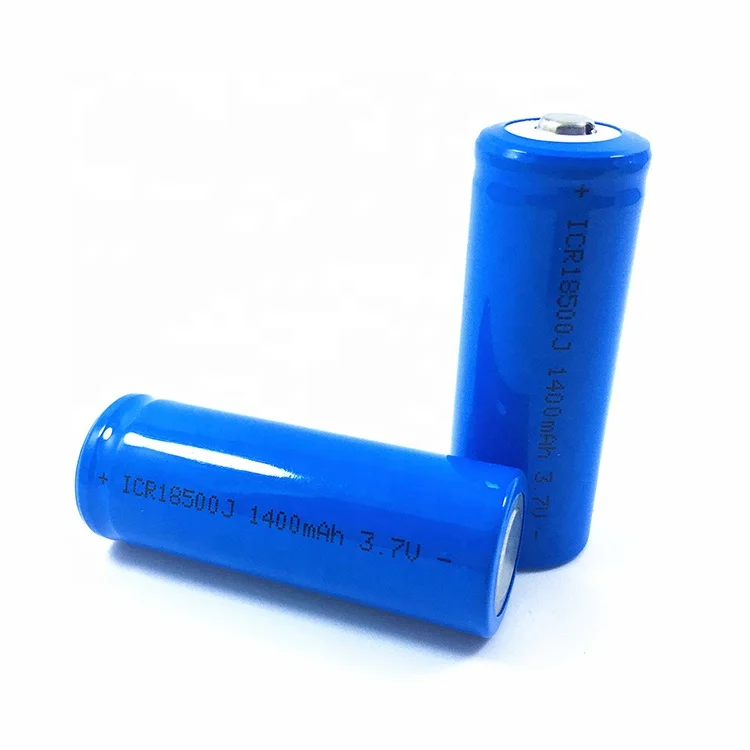 High Capacity 1400mah 3.7v Button Top Rechargeable Icr 18500 Li Ion Battery