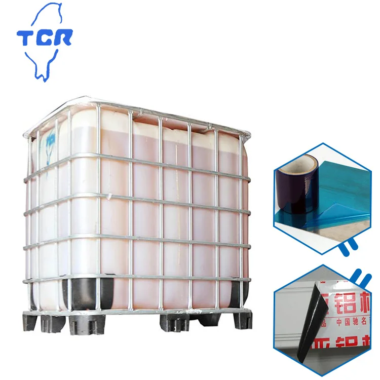 
liquid glue two component pressure sensitive adhesive water based protective film adhesive use to stick paper box 