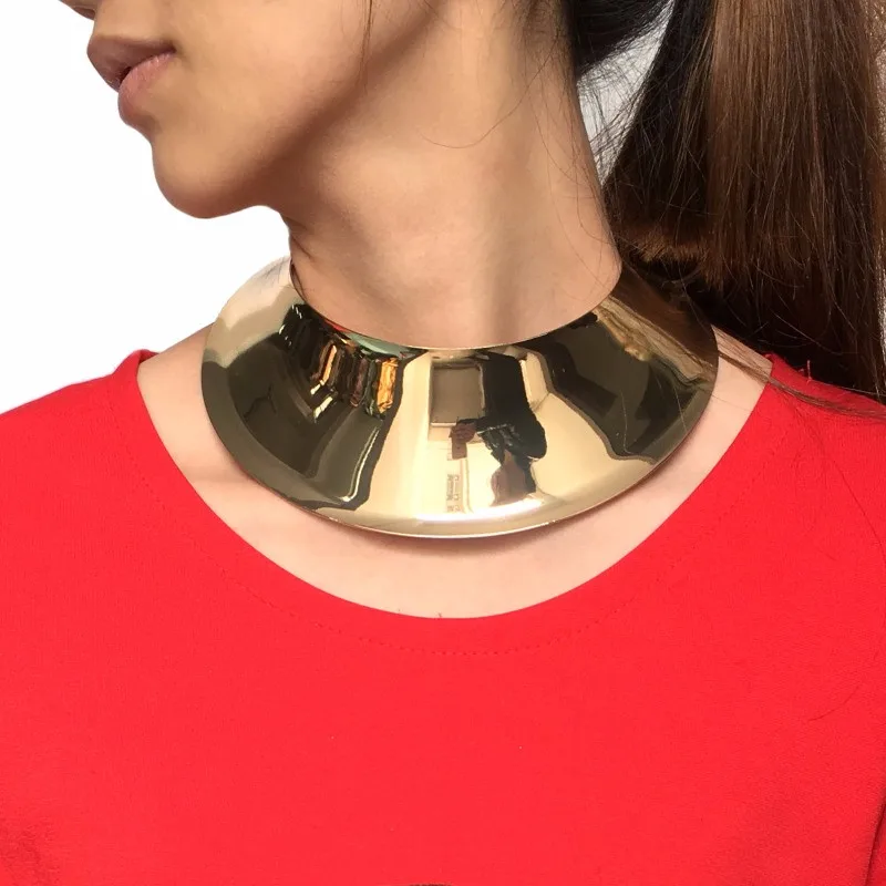 Geometric Big Collar Choker Necklace Women New Fashion Wide Alloy Torques Statement Necklaces Maxi Jewelry