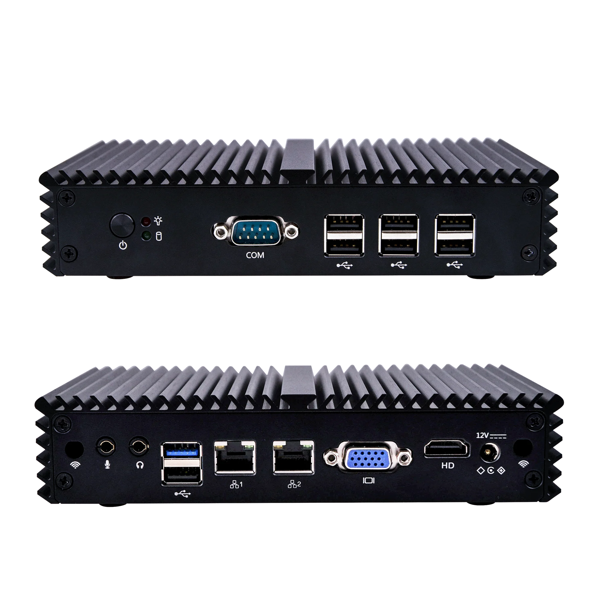 2019 дешевые 2 Ethernet Новый промышленный безвентиляторный мини промышленный ПК 12 v персональный компьютер