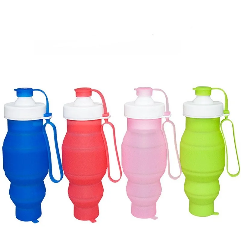 
520ML Портативный, велосипедные бутылки для воды со силикагель складной Открытый путешествия складная бутылка для воды спортивные велосипедные бутылки для воды 