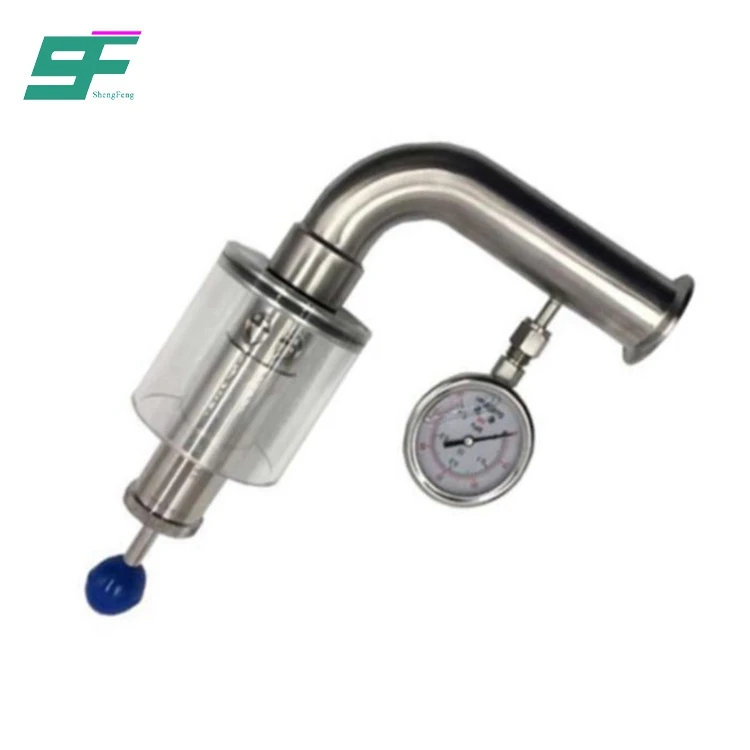 Stainless Steel Brew Wine Fermentation One Way Exhaust Check Valve Water Sealed Valves with Pressure Gauge