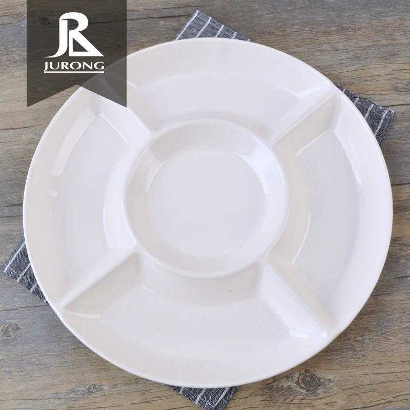 Living ware reusable hard plastic sectional dinner plates wholesale