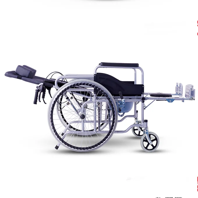 
Tianjin Lightweight Manual Reclining Commode Wheelchair with Toilet 